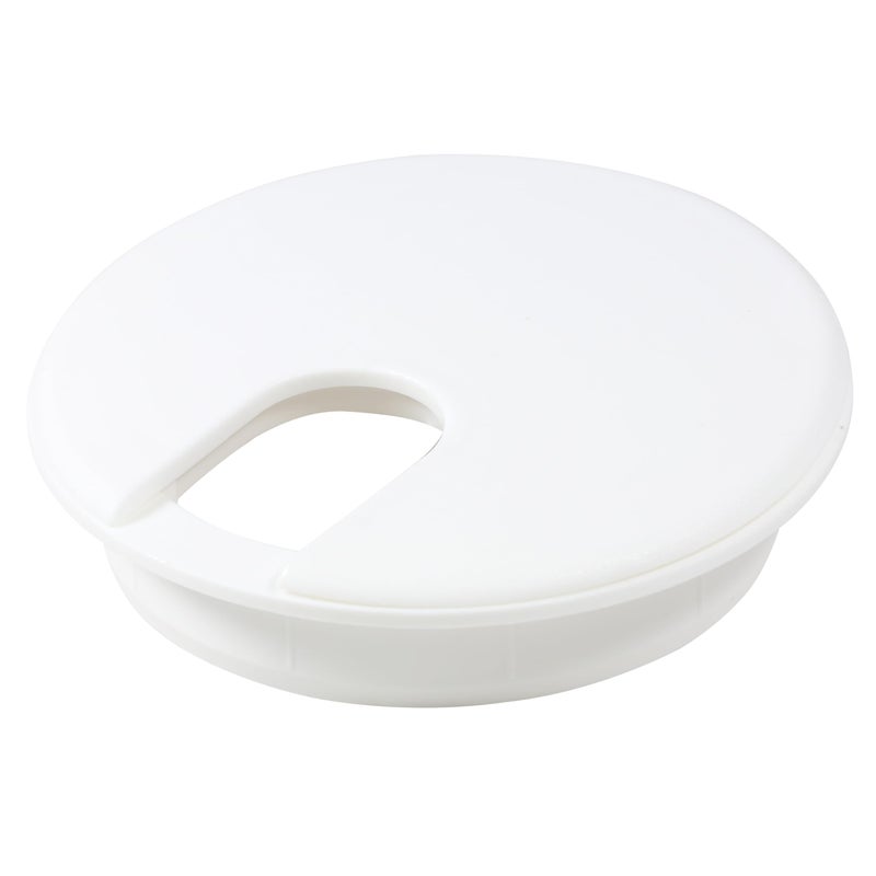 ROK 2 Pack Rok Hardware 3" (76mm) White Round Computer Desk Table Port Wire Cable Cord Organizer Hole Cover Grommet, ROKRG3WHT - Image 1